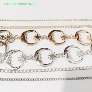 Strongaromonyu เข็มขัดโซ่โลหะ เอวสูง หลายชั้น 1 ชิ้น สําหรับผู้หญิง