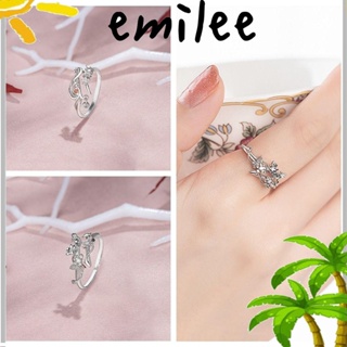 Emilee แหวนคู่รัก คอสเพลย์ แหวนอะนิเมะ ปรับได้ เครื่องประดับ DIY สีเงิน ของขวัญ เครื่องประดับผู้ชาย