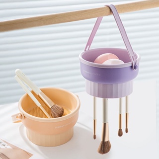 Spot# makeup brush cleaner silicone makeup egg cleaning artifact set makeup washing bowl storage box powder puff drying rack 8jj