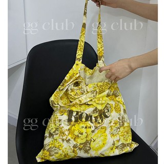 Ins Blogger กระเป๋าถือ กระเป๋าสะพายไหล่ ผ้าลินิน ลายดอกไม้ สไตล์ฝรั่งเศส น้ําหนักเบา เหมาะกับการพกพาเดินทาง หนังสือพิมพ์