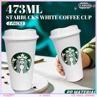 Starbucks แก้วมักใส่กาแฟ นํากลับมาใช้ใหม่ได้ 473 มล. 16 ออนซ์ 5 ชิ้น