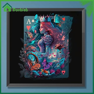 【Doub X ✮】ภาพวาดปักเพชร ทรงกลม ลาย Ace of Hearts 5D DIY สําหรับตกแต่งบ้าน ✮