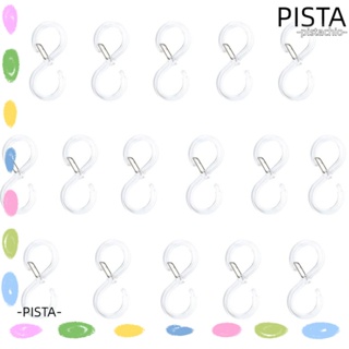 Pista ตะขอผ้าม่านอาบน้ํา พลาสติกใส รูปตัว S กันสนิม สีขาว 16 ชิ้น