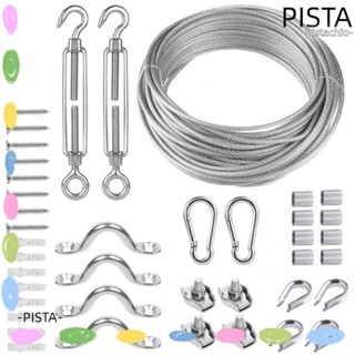 Pista ชุดตัวปรับความตึงสายลวด สเตนเลส 1/8 นิ้ว คุณภาพสูง 50 ฟุต สําหรับแขวนสายไฟ กลางแจ้ง