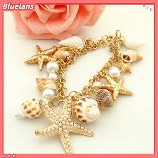 【 Bluelans 】สร้อยข้อมือชายหาดน่ารัก ชุบทอง ปรับได้ หลายสไตล์