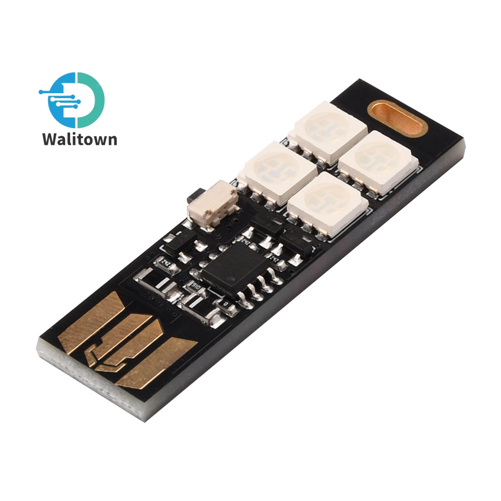 โคมไฟกลางคืน Led 4 ดวง RGB 5050 เปลี่ยนสีได้ 7 สี ชาร์จ USB สําหรับแล็ปท็อป คีย์บอร์ด