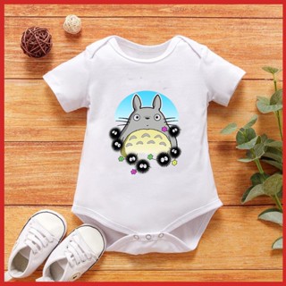 My Neighbor Totoro ชุดจั๊มสูทรอมเปอร์ แขนสั้น ผ้าฝ้าย ระบายอากาศ พิมพ์ลายผีเสื้อ 6 เดือน 0-24 เดือน สําหรับเด็กทารกแรกเกิด ผู้ชาย ผู้หญิง