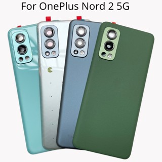 Nord2 เคสแบตเตอรี่ ด้านหลัง ลายโลโก้กล้อง พร้อมกาว สําหรับ OnePlus Nord 2 5G One Plus