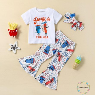 Babyclothes- ชุดเสื้อยืด พิมพ์ลายตัวอักษร และกางเกงไส้กรอก และที่คาดผม สําหรับเด็กผู้หญิง