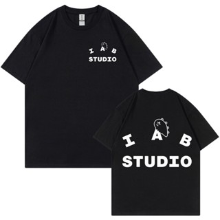 เสื้อยืดแขนสั้น ผ้าฝ้าย พิมพ์ลาย IAB Studio สไตล์เกาหลี ฮาราจูกุ โอเวอร์ไซซ์ แนวสตรีท แฟชั่นฤดูร้อน สําหรับผู้ชาย และผู้หญิง