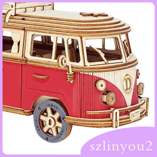 [szlinyou2] จิ๊กซอว์ไม้ รูปรถยนต์ 3D ของเล่นเสริมการเรียนรู้ สําหรับเด็ก 2-4 ปี