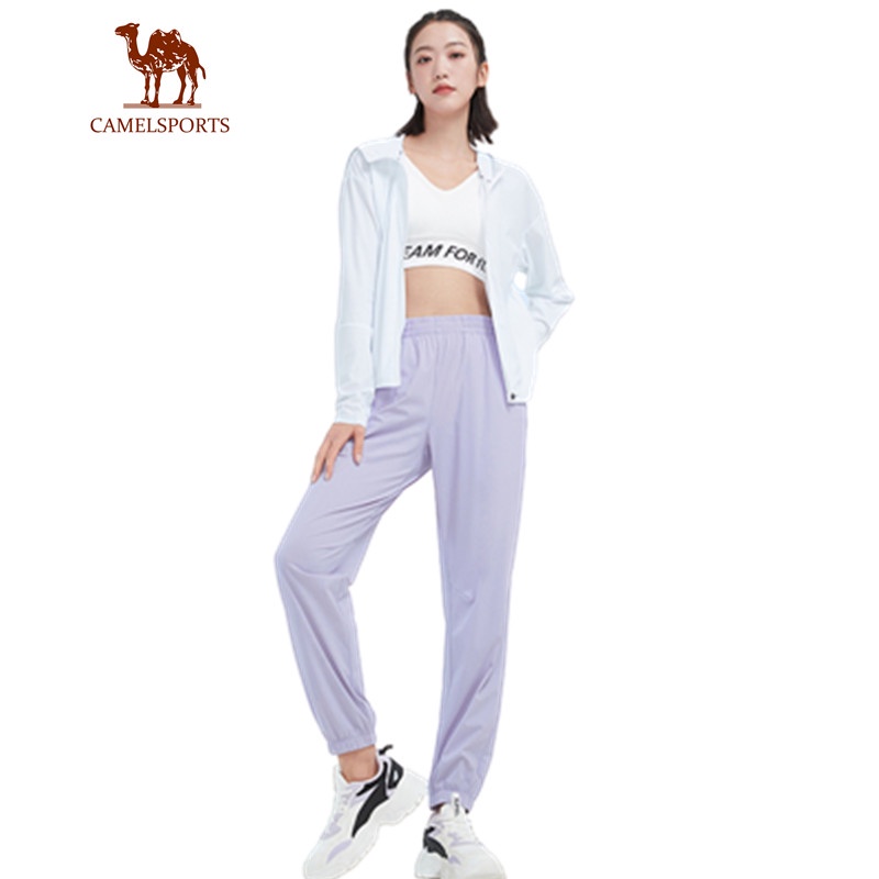 CAMEL SPORTS กางเกงวอร์ม ผ้าเรยอน เย็นสบาย กันแดด ผู้หญิง บาง ฤดูร้อน ลําลอง ระบายอากาศ หลวม แห้งเร็ว กางเกงขายาว