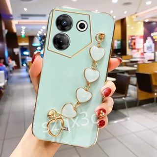 ใหม่ เคสโทรศัพท์มือถือ TPU นิ่ม ป้องกันเลนส์กล้อง ลายหัวใจ แฟชั่น สําหรับ Tecno Camon 20 Premier 5G Spark 10C 10 Pro 4G Go 2023 POVA4 Camon20 Pro 4G