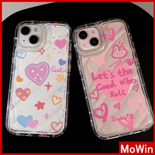 Mowin - เข้ากันได้สำหรับ เคสไอโฟน เคสไอโฟน11 เคส iphone 11 เคส iPhone เคสใสระลอกน้ำ TPU  กันกระแทกนุ่มใส Dopamine หัวใจสีชมพูเข้ากันได้กับ iPhone 13 Pro max 12 Pro Max 11 XR XS 7Plus 8Plus