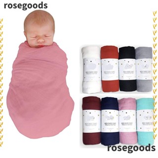 Rosegoods1 ผ้าห่มมัสลิน ผ้าขนหนูอาบน้ํา ผ้าห่มเด็ก ผ้าฝ้าย ไม้ไผ่นุ่ม ผ้าห่มห่อตัวเด็กแรกเกิด