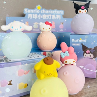 โมเดลฟิกเกอร์ การ์ตูนอนิเมะ Cinnamoroll Kuromi Pompompurin Hello Kitty My Melody Sanrio Moon Night Light เรืองแสง สําหรับเด็กผู้หญิง