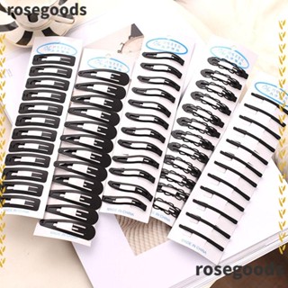 Rosegoods1 กิ๊บติดผม รูปหลายเหลี่ยม สีดํา สไตล์เรียบง่าย สร้างสรรค์ 36 ชิ้น