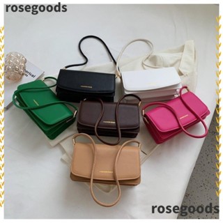 Rosegoods1 กระเป๋าสะพายไหล่ สะพายข้าง หนัง Pu ทรงสี่เหลี่ยม แต่งสายโซ่ สีพื้น สําหรับผู้หญิง