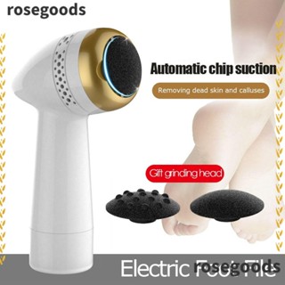 Rosegoods1 เครื่องขัดเท้าไฟฟ้า หัวขัดหยาบ หัวเปลี่ยน 3 หัว กําจัดผิวที่ตายแล้ว หัวนวดทอง เงิน ทนทาน หัวขัดละเอียด หัวขัดดูแลเท้า แคลลัส
