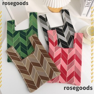 Rosegoods1 กระเป๋าถือ กระเป๋าช้อปปิ้ง ผ้าถัก ออกแบบเฉพาะ สําหรับผู้หญิง