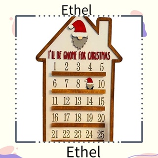 Ethel1 ปฏิทินนับถอยหลัง แบบไม้ ถอดออกได้ สําหรับแขวนตกแต่งบ้านผีสิง คริสต์มาส DIY