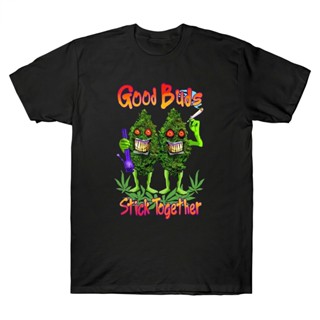 เสื้อยืด พิมพ์ลายการ์ตูน Good Buds Stick Together ระบายอากาศ สวมใส่สบาย สําหรับผู้ชาย