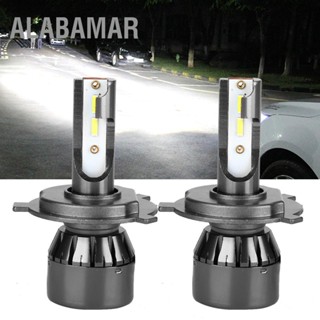 ALABAMAR 2 ชิ้น H4 60W แสงสีขาวรถ LED ไฟหน้าหลอดไฟ 6000K L8