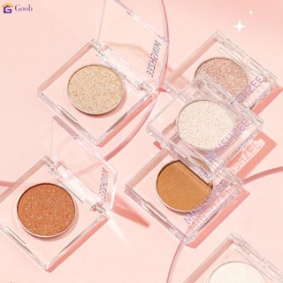 อายแชโดว์พาเลตต์ ไฮไลท์Pearlescent Polarized Flash Powder Highlighter Monochrome Eyeshadow Palette 【goob】