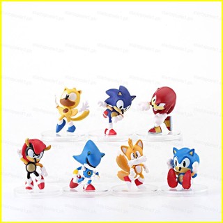 Yyds โมเดลฟิกเกอร์ Sonic Action Figure Knuckles Tails Shadow Iron Sonic EXE ของเล่นสําหรับเด็ก 7 ชิ้น