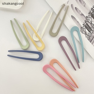 Shakangcool กิ๊บติดผมพลาสติก รูปตัว U สีแคนดี้ หรูหรา เรียบง่าย แฟชั่นสําหรับผู้หญิง 1 ชิ้น SGL