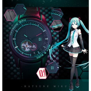 Hatsune miku นาฬิกาข้อมืออัตโนมัติ ลายการ์ตูนอนิเมะ สองมิติ