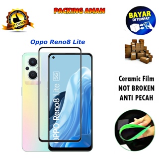 ฟิล์มกระจกนิรภัย เซรามิค ป้องกันรอยขีดข่วน เต็มจอ สําหรับ Oppo Reno 8 Lite