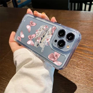 เคสไอโฟน สําหรับ iPhone 17 11 13 16 15 14 12 Pro Max 7 8 15 14 Plus XR X XS Max SE โปร่งใส ผีเสื้อ เคสโทรศัพท์ Case