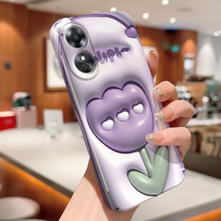 เคสโทรศัพท์มือถือ ลายดอกทิวลิป ป้องกันกล้อง สําหรับ OPPO A16 A16s A16e A16k A54s A54 A36 A76 A96 A52 A72 A92