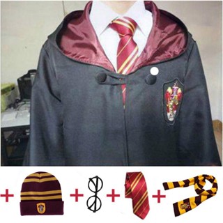 เสื้อคลุมคอสเพลย์ คอสเพลย์ Godric Poter Magic Robe Slytherins Fantasias Hermione สําหรับเด็ก และผู้ใหญ่ เหมาะกับงานปาร์ตี้ฮาโลวีน