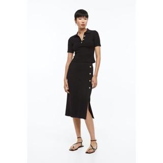 H&amp;M  Woman Button-detail ribbed skirt 1146228_1