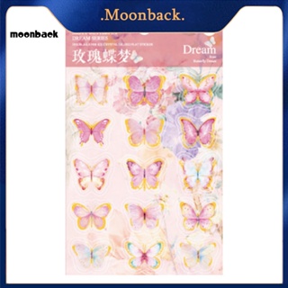 &lt;moonback&gt; สติกเกอร์ ลายผีเสื้อ ลอกออกได้ สําหรับตกแต่งสมุดภาพ DIY 2 ชิ้น