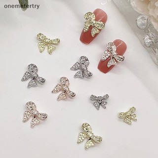 Onem ริบบิ้นกลิตเตอร์ พลอยเทียม รูปผีเสื้อ สีทอง สีเงิน สําหรับตกแต่งเล็บ DIY 10 ชิ้น