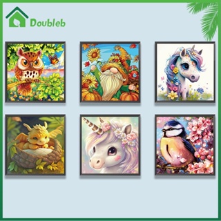 【Doub X ✮】ภาพวาดปักเพชร ทรงกลม ลายสัตว์ 5D DIY สําหรับตกแต่งบ้าน ✮