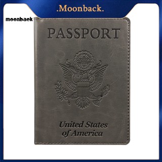 &lt;moonback&gt; ปกหนังสือเดินทาง ขนาดเล็ก สําหรับผู้ชาย หนังเทียม ใส่หนังสือเดินทาง กระเป๋าสตางค์ ใส่บัตรได้ ได้มาตรฐาน