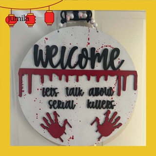 [JU] ป้ายไม้ ลายตัวตลก Welcome สําหรับตกแต่งประตูฮาโลวีน ผู้ซื้อเอเชียตะวันออกเฉียงใต้