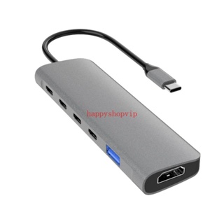 Hsv 6 in 1 ฮับ Type C พร้อม USB 3 1 PD100W HDMI4K เอาท์พุต สําหรับแล็ปท็อป โทรศัพท์