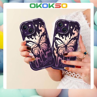 [Okso] ใหม่ เคสโทรศัพท์มือถือแบบนิ่ม กันกระแทก ลายการ์ตูนผีเสื้อ หลากสี สําหรับ OPPO Reno9 Reno8 Reno7pro reno6 5