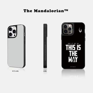 Casetify X The Mandalorian This Is The Way - เคสโทรศัพท์มือถือแบบกระจกแข็ง ลายโลโก้แกะสลักโลโก้ สีดํา สีเงิน สําหรับ IPhone 12 13 14 Pro Max