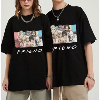 [S-5XL] เสื้อยืดสวยๆ อะนิเมะญี่ปุ่นไททันเพื่อน Levi Ackerman เสื้อยืดฤดูร้อนผู้หญิงแขนสั้นเสื้อ Shingeki no Kyojin เสื้อ
