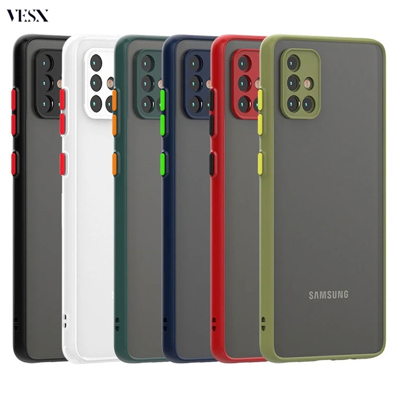เคสผิวด้าน ตรงรุ่น เคสหลังด้านกันกล้อง เคสขอบสีกันกระแทก Samsung ss Galaxy M14 A51 A11 A21s A31 A71 M11 M12 M51 M22 M52 4G 5G 2023