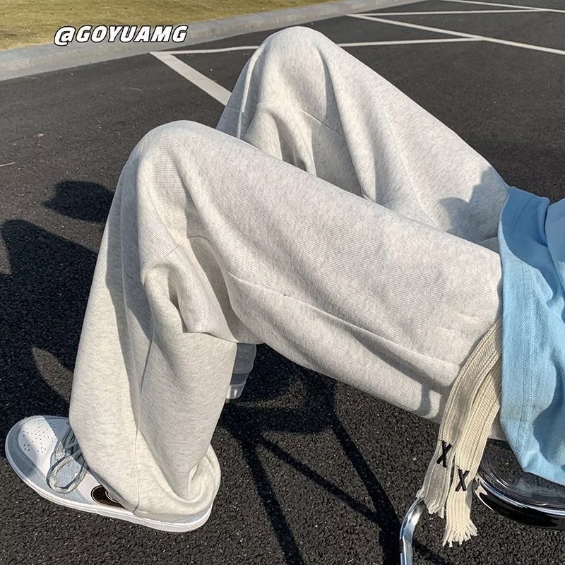 กางเกงกีฬาขายาวลําลอง ทรงหลวม ขนาดใหญ่ เข้ากับทุกการแต่งกาย สไตล์เกาหลี สําหรับผู้ชาย ไซซ์ M - 8XL