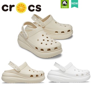 รองเท้าแพลตฟอร์ม Croc Classic Crush Clog Bone Color แบบนิ่ม เหมาะกับเดินชายหาด สําหรับผู้หญิง