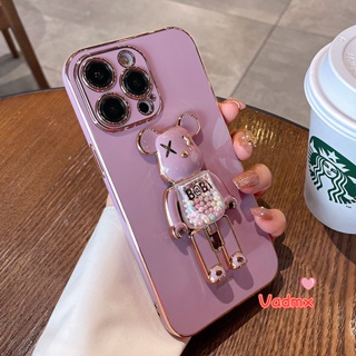 เคสโทรศัพท์มือถือซิลิโคน ลายการ์ตูนหมี Violent หรูหรา พร้อมขาตั้ง สําหรับ Xiaomi Mi Poco X4 X3 NFC M4 M3 11T Pro 10 5G