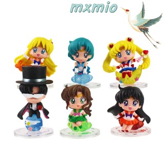 Mxmio 6ชิ้น/ชุดโมเดลฟิกเกอร์ Sailor Moon Anime Q Version ของเล่นสําหรับเด็ก